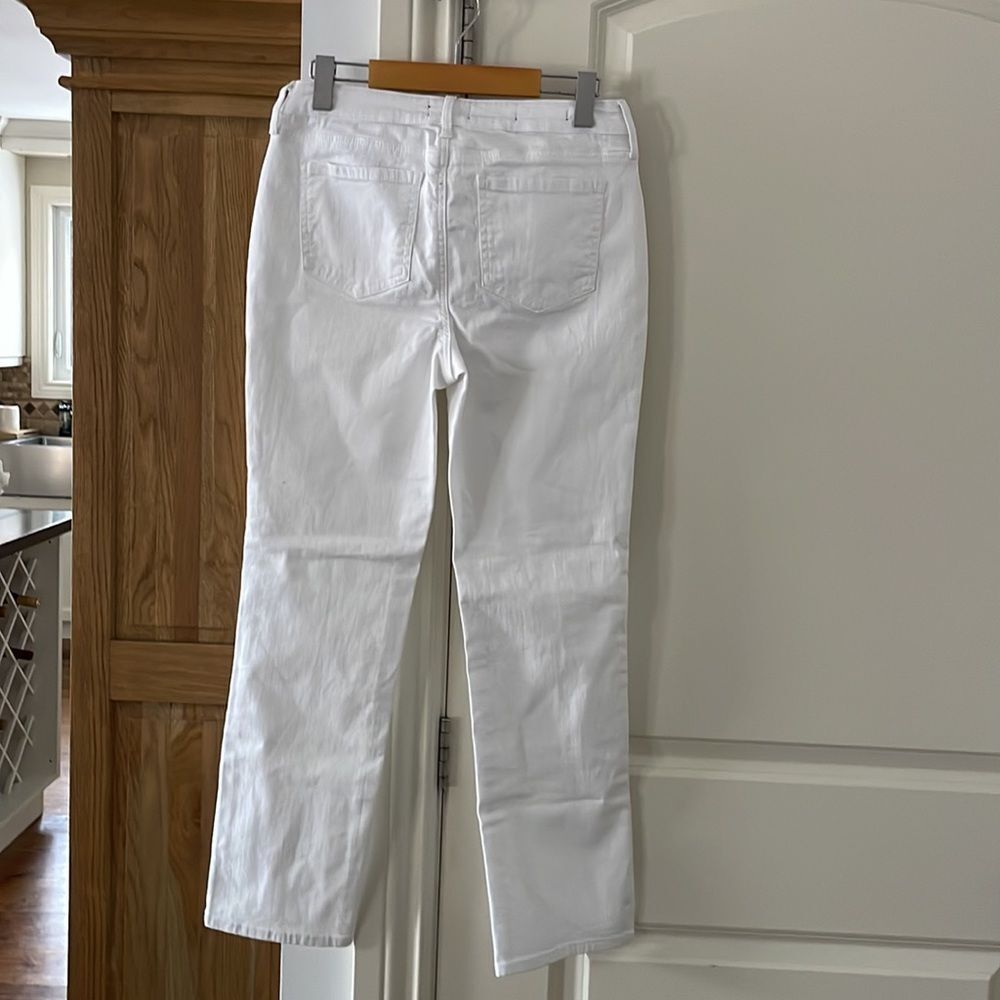 NEW NYDJ Sheri side slit slim ankle jeans in optic white 4 nwot - Picture 8 of 11